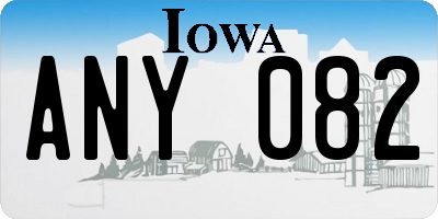 IA license plate ANY082