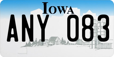 IA license plate ANY083