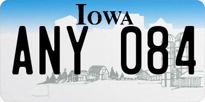 IA license plate ANY084