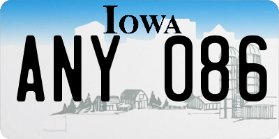 IA license plate ANY086