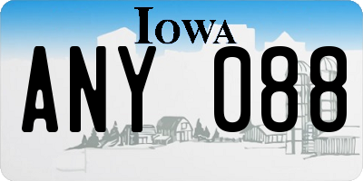 IA license plate ANY088