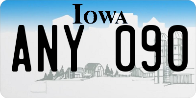 IA license plate ANY090