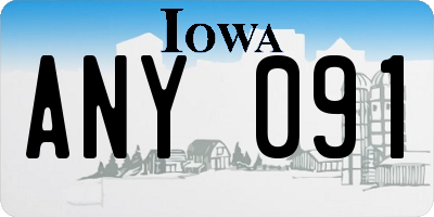 IA license plate ANY091