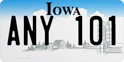 IA license plate ANY101