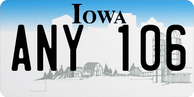 IA license plate ANY106