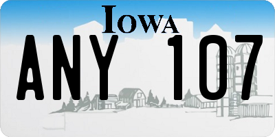 IA license plate ANY107