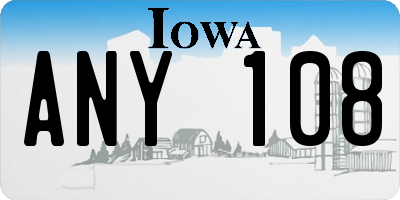 IA license plate ANY108