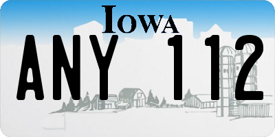 IA license plate ANY112