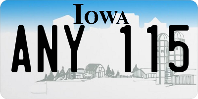 IA license plate ANY115