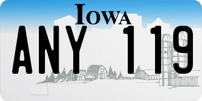 IA license plate ANY119