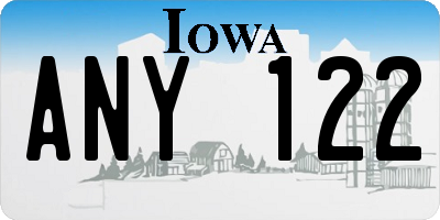 IA license plate ANY122