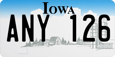 IA license plate ANY126