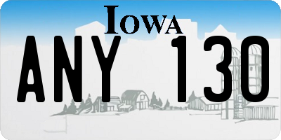 IA license plate ANY130