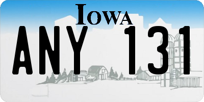 IA license plate ANY131