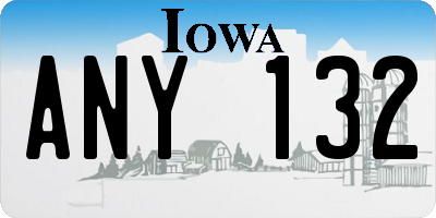 IA license plate ANY132