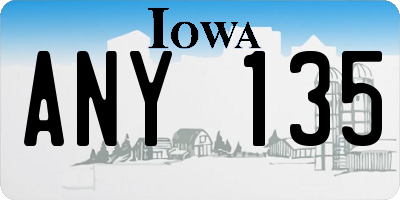 IA license plate ANY135
