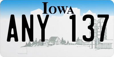 IA license plate ANY137