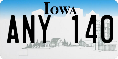 IA license plate ANY140