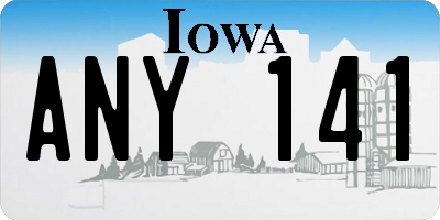 IA license plate ANY141
