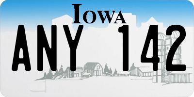 IA license plate ANY142