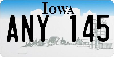 IA license plate ANY145
