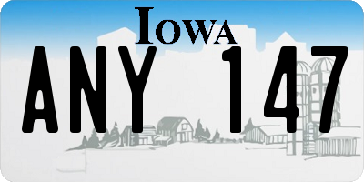 IA license plate ANY147