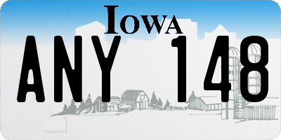 IA license plate ANY148