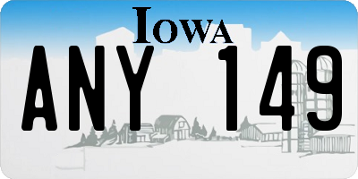 IA license plate ANY149