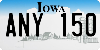 IA license plate ANY150