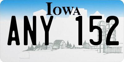 IA license plate ANY152