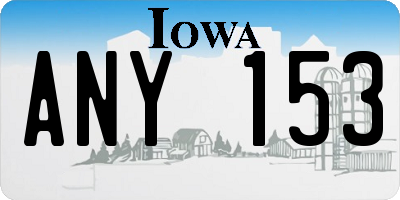 IA license plate ANY153