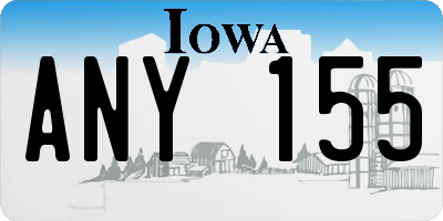 IA license plate ANY155