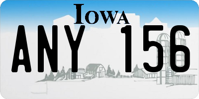 IA license plate ANY156