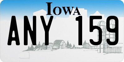 IA license plate ANY159