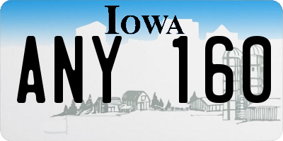 IA license plate ANY160