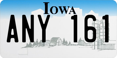 IA license plate ANY161