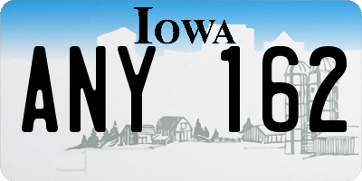 IA license plate ANY162