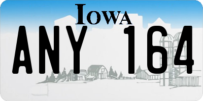 IA license plate ANY164