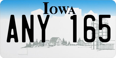 IA license plate ANY165