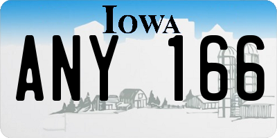 IA license plate ANY166