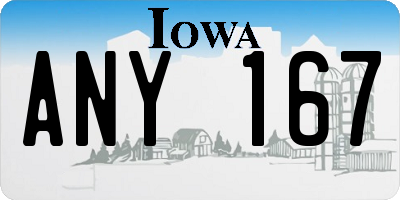 IA license plate ANY167