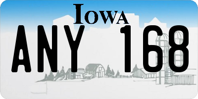 IA license plate ANY168