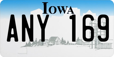 IA license plate ANY169