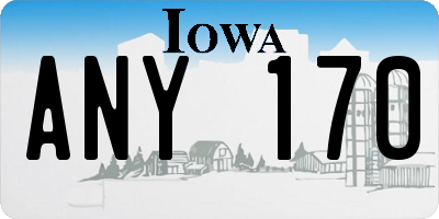 IA license plate ANY170