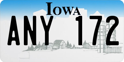 IA license plate ANY172