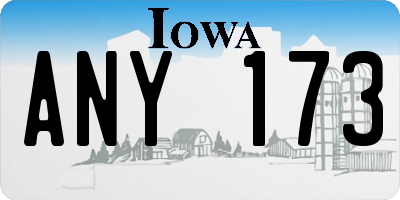 IA license plate ANY173