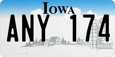 IA license plate ANY174