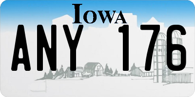 IA license plate ANY176