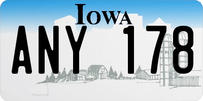 IA license plate ANY178