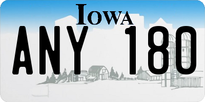 IA license plate ANY180